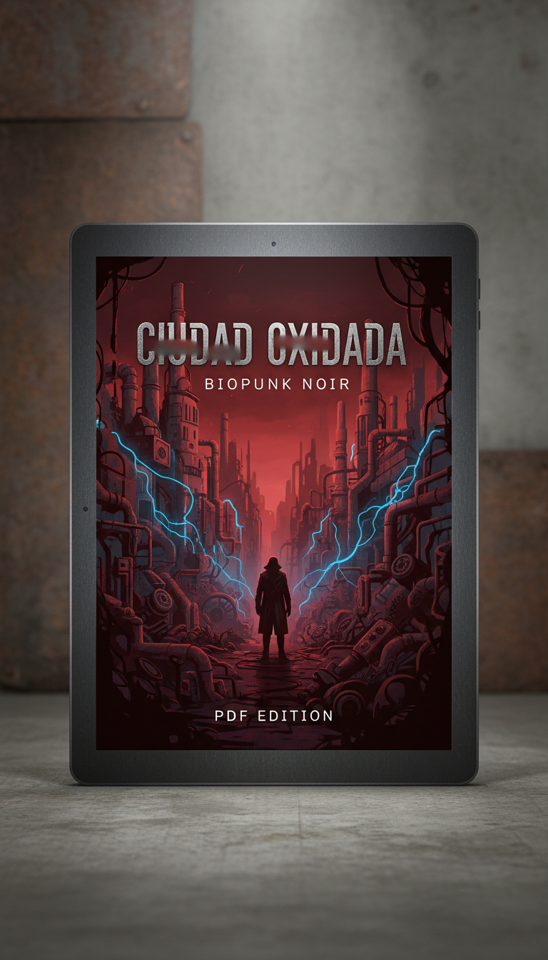 Ebook PDF biopunk noir 'Ciudad Oxidada'