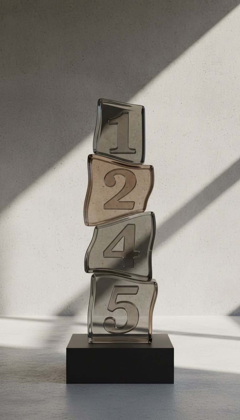 Escultura numerada en vidrio ahumado